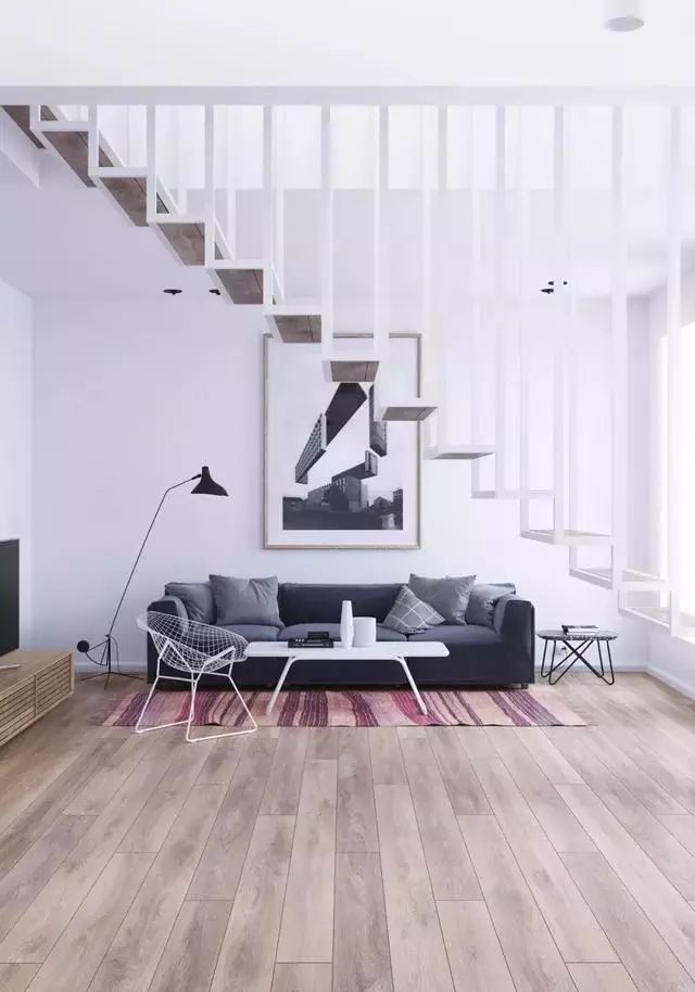 意式极简挑空客厅效果图,简约挑空客厅设计