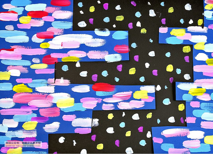 儿童画各种颜色的鱼,三角形鱼儿儿童画