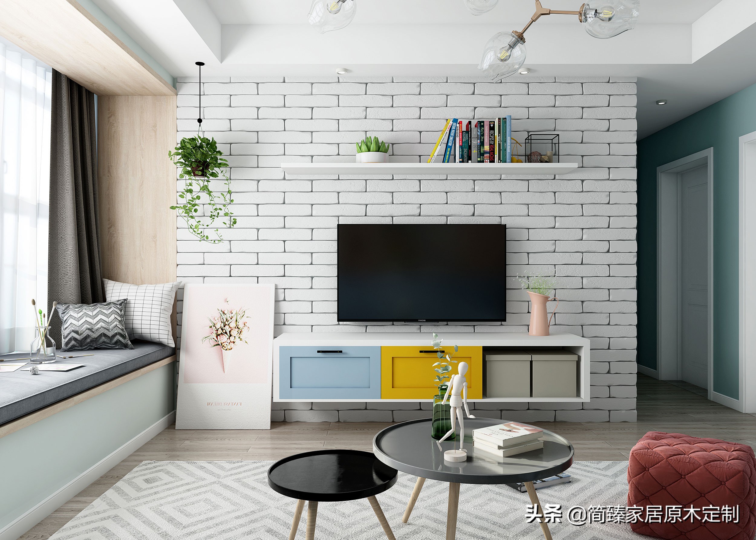 定制客厅电视柜最新款效果图,原木家具客厅电视柜