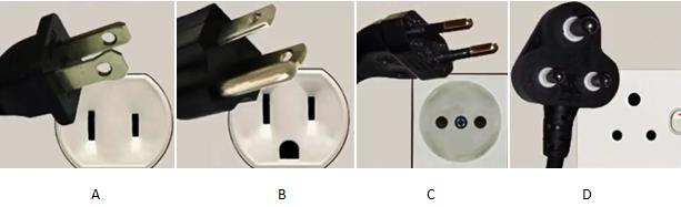 世界各家用的插头,各种类型的插头插座