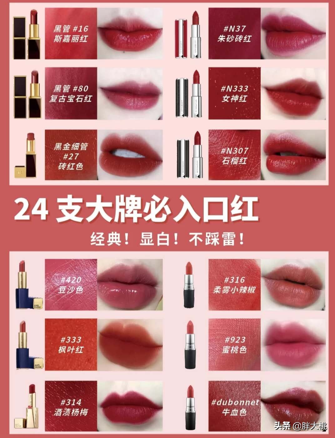 哑光显白口红姨妈红,超显白的几款口红