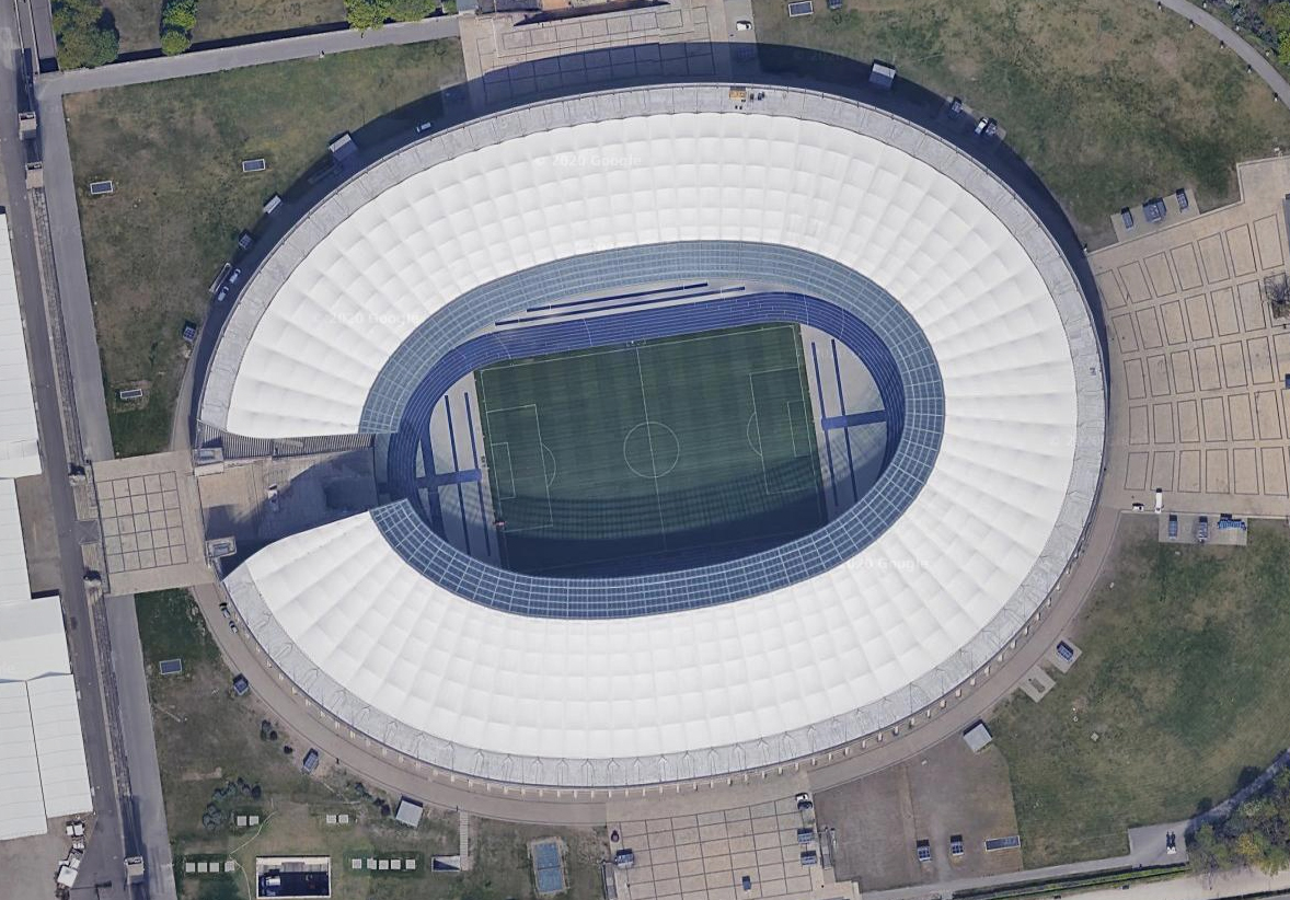 卫星航拍欧洲足球场,卫星地图看欧洲杯