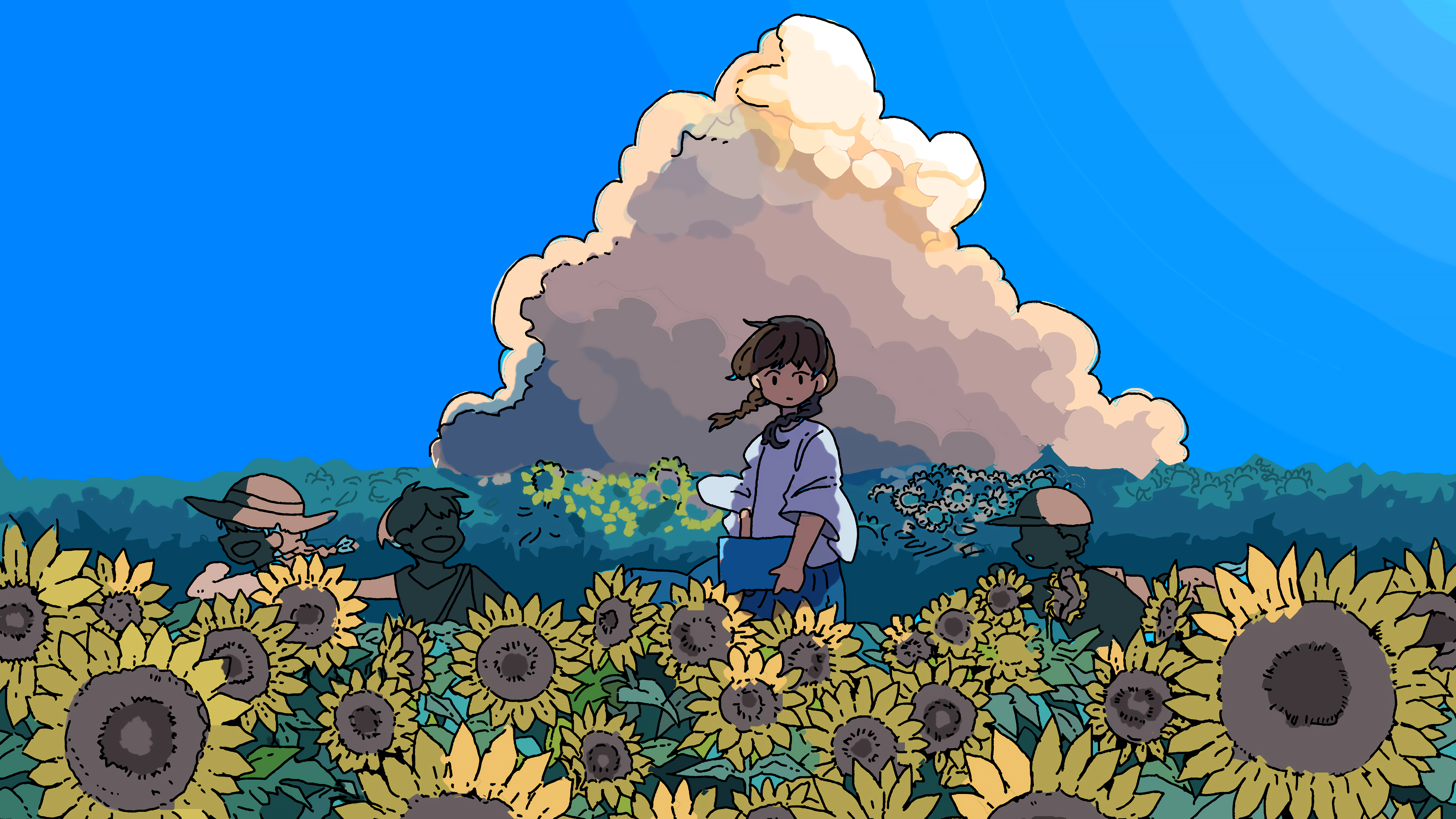 桌面壁纸中国风动漫剑客美女,电脑桌面壁纸动漫狐狸高清全屏