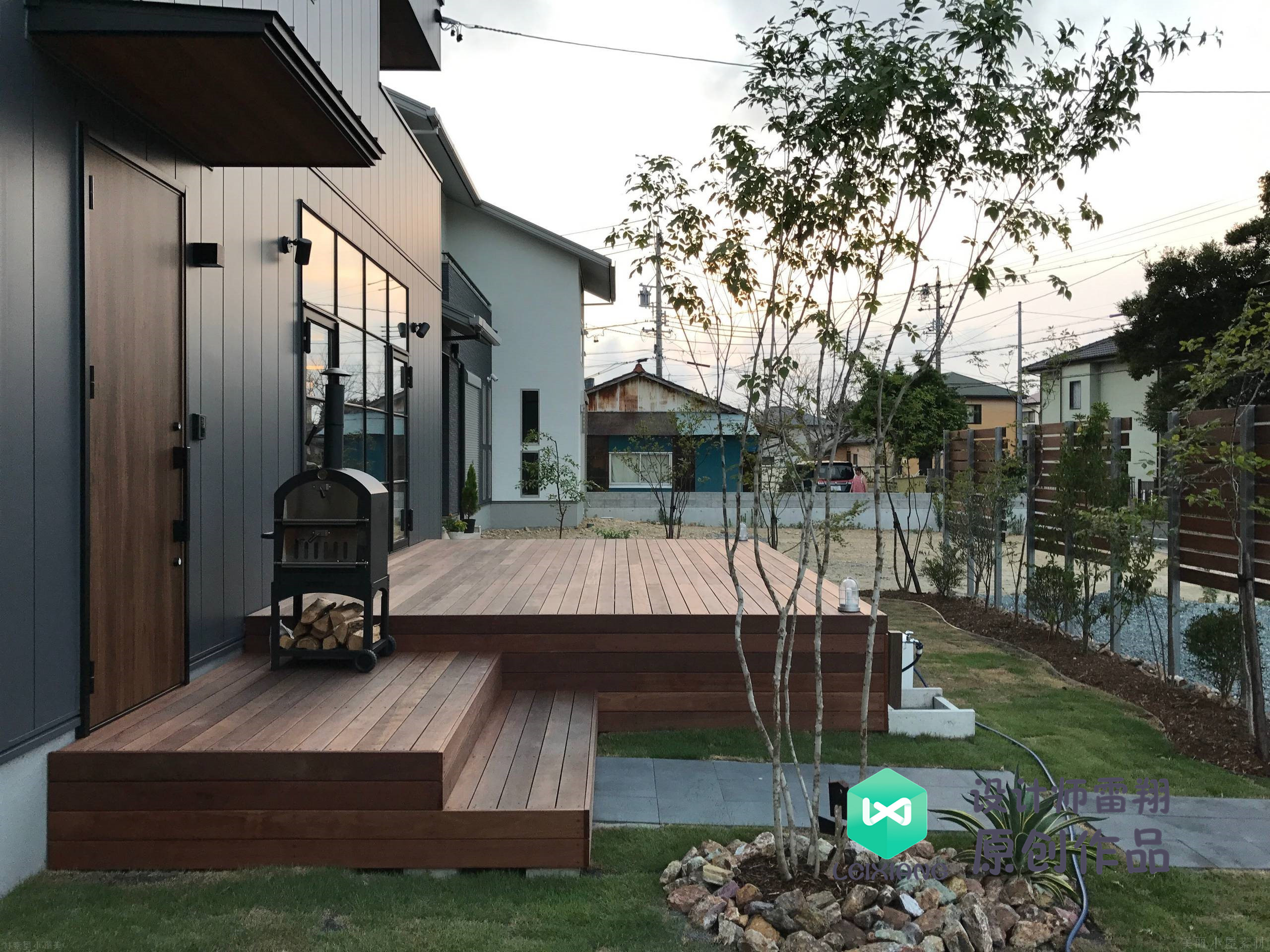 庭院防腐木颜色搭配效果图,庭院怎么铺装防腐木