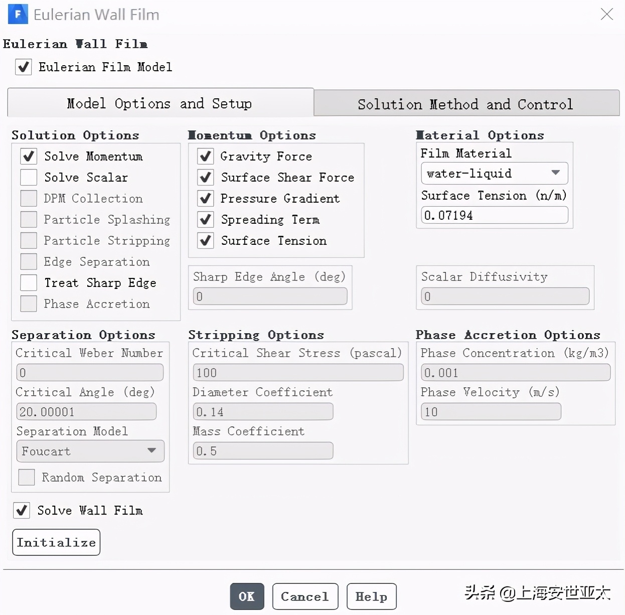 基于部分浸润效应的欧拉壁膜流动形态演变模拟仿真