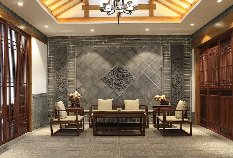 新中式四合院会所禅意装修效果图,四合院私人接待会所布局