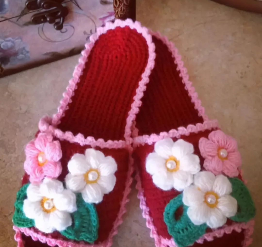 钩编拖鞋花式,教你钩织漂亮的大人拖鞋