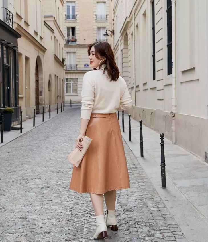 120斤158cm胖mm穿搭裙子,120斤160微胖女生秋装毛衣穿搭