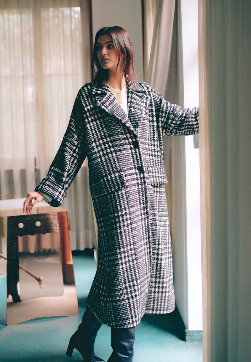 格子短外套怎么穿时尚洋气,休闲气质百搭款双面穿外套