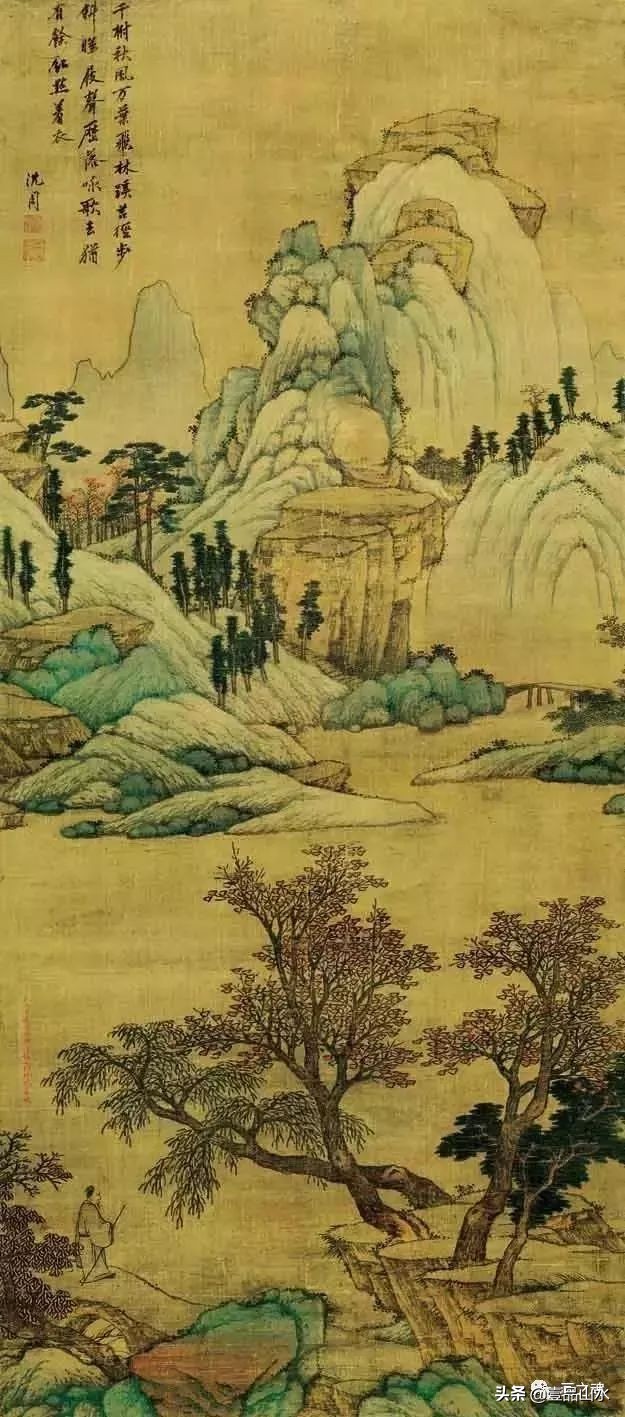 历代名家青绿山水画作品,历代青山绿水经典国画精品欣赏