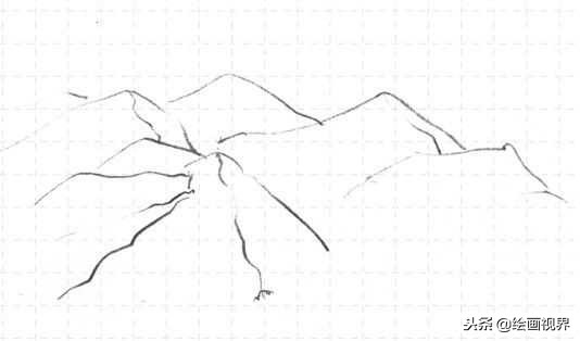 山的画法教程,学习画山的各种画法
