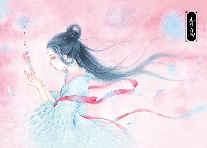 古风风景水彩procreate,水彩春意古风风景画