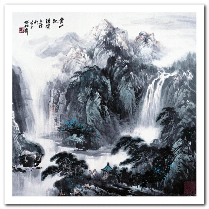 溪山山水画,溪山风骨山水图