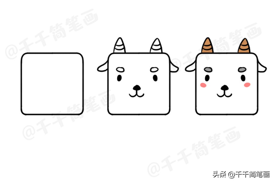 100个动物简笔画老虎,用圆形画各种小动物简笔画