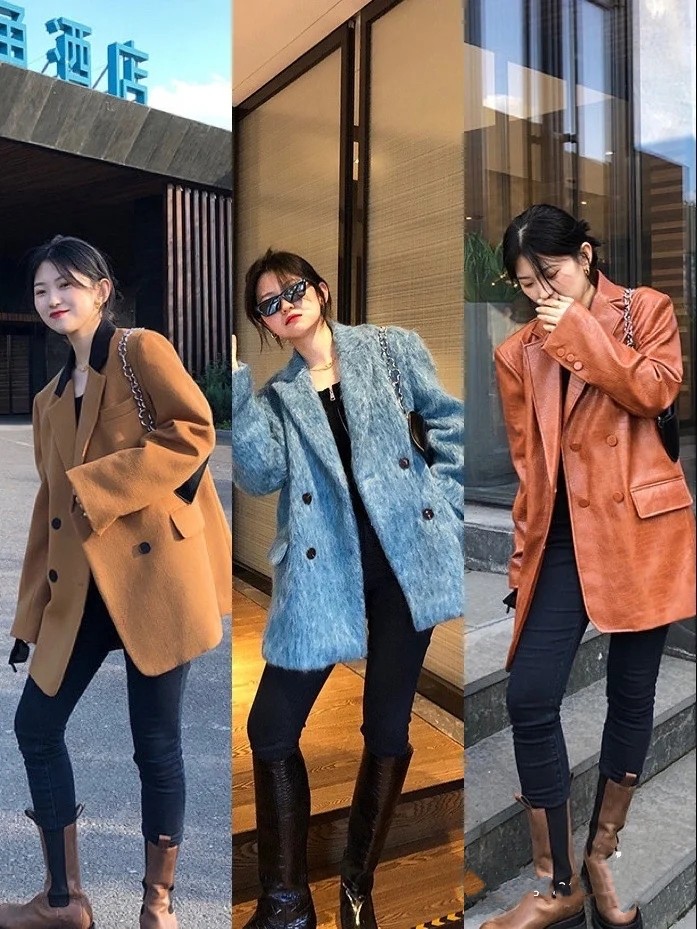 22套初秋洋气的韩系甜酷风穿搭,冬季不露腿韩系穿搭显瘦