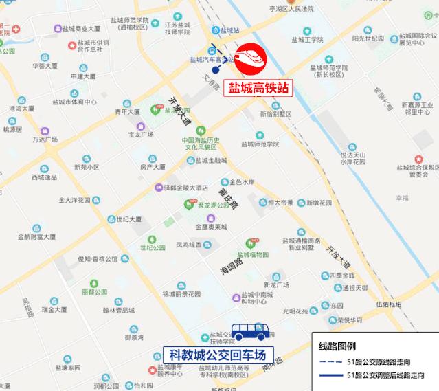 盐城市全线公交车路线大全,最新盐城市区公交车线路图