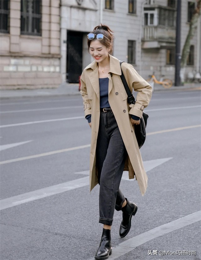 短风衣搭配烟管裤,风衣搭配烟管裤穿搭