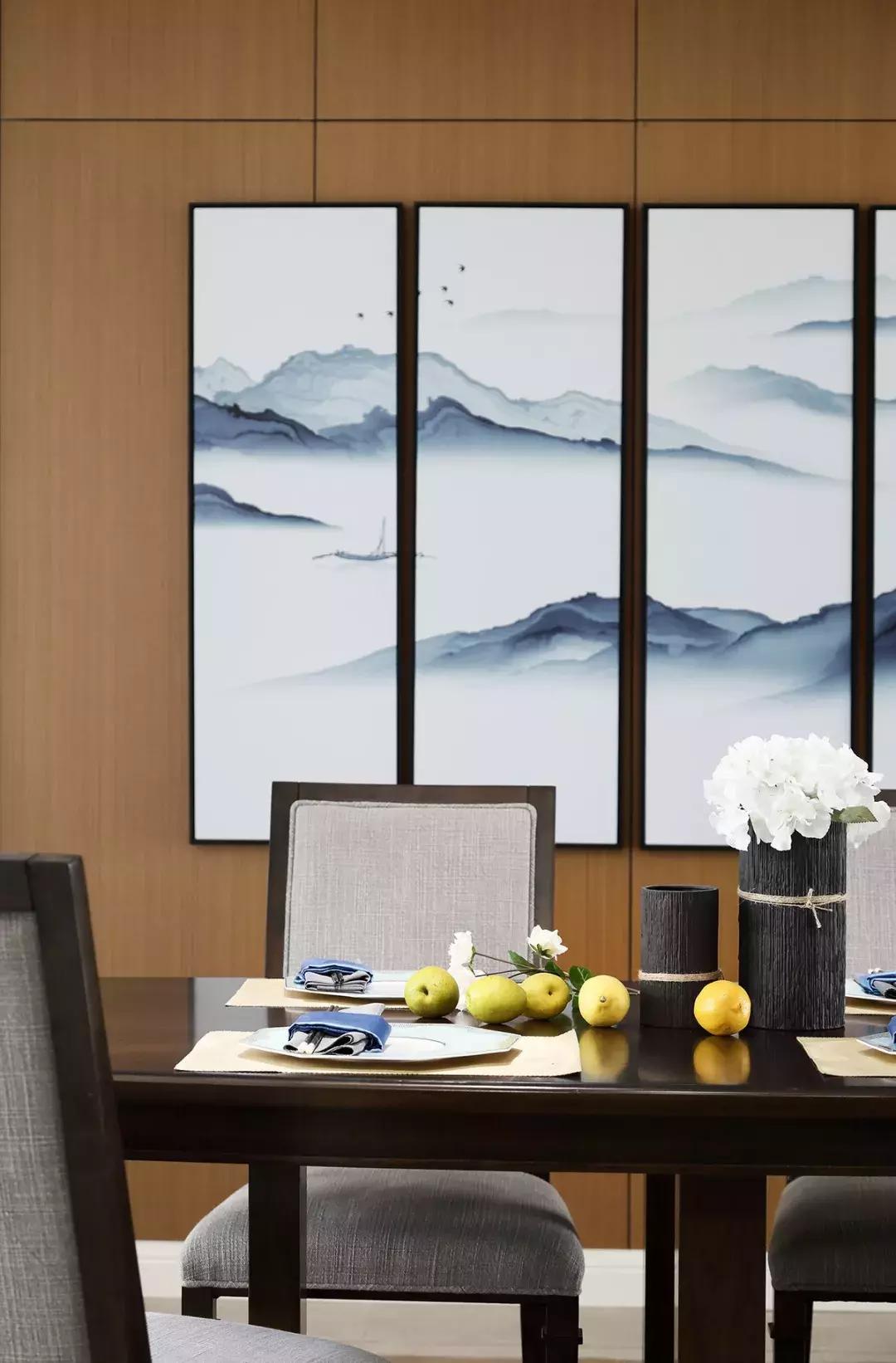 中式简美混搭效果图,现代中式时尚风格装修全屋效果图