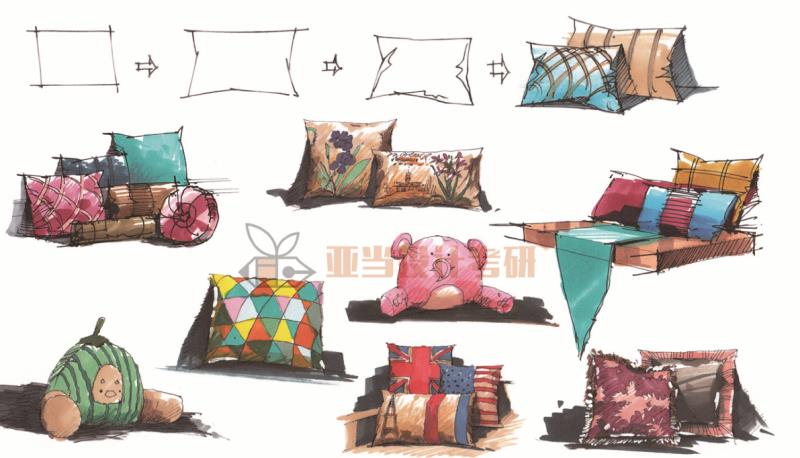 室内手绘单体沙发,沙发椅子手绘画法