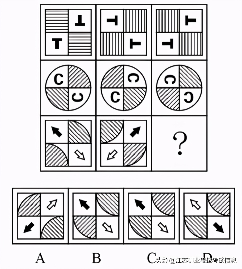 行测练习之图形推理时针旋转考点,江苏行测平移和翻转