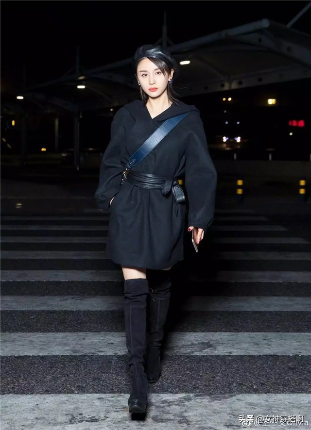 小个子穿过膝靴好看还是短靴好看,过膝靴高跟内增高短靴拉链款