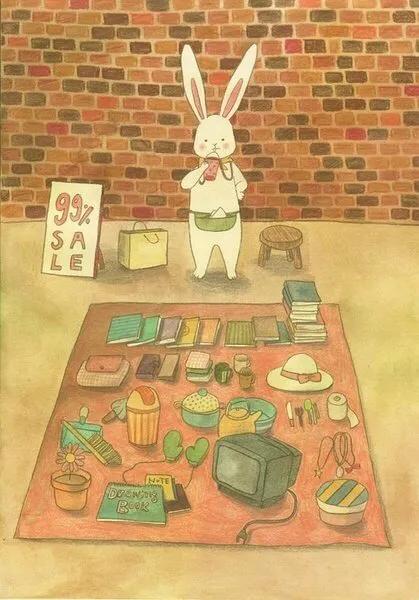 韩国插画师可爱兔子,插画师兔子