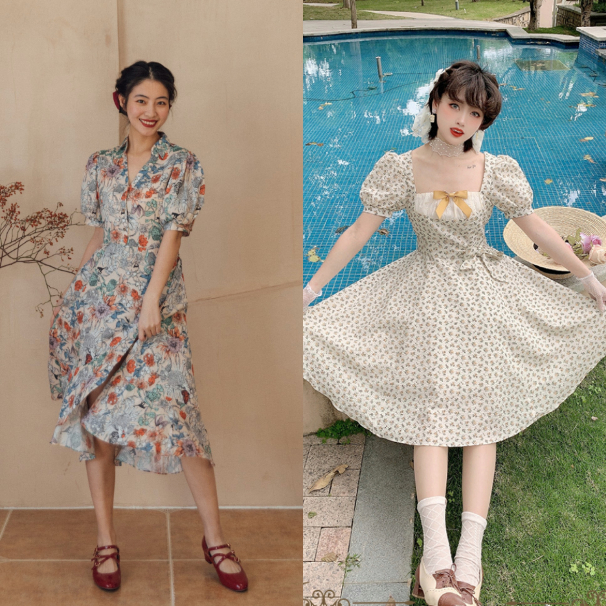 温柔碎花裙配什么项链,穿夏季碎花裙怎么搭配衣服