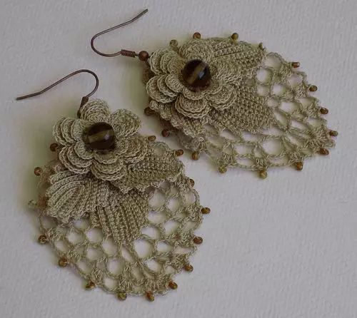 钩针耳环教程图解,钩针编织耳环图解