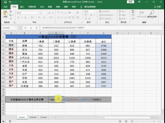 excel竖列超过1000列自动求和公式,多个工作簿多个条件求和公式excel