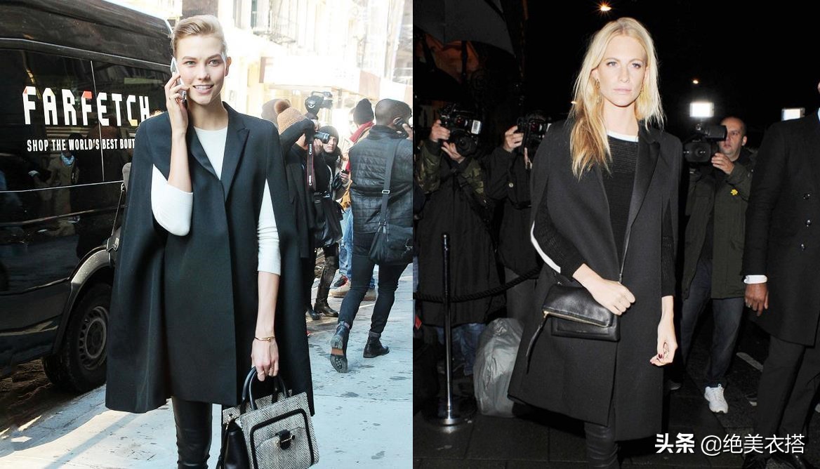 冬季洋气斗篷长款,秋冬披肩斗篷穿搭