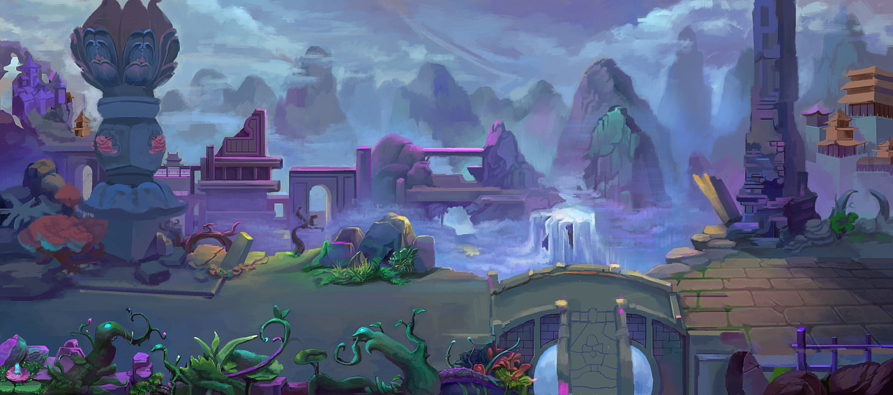 王者荣耀英雄原画横版,北极星神黛安娜横版原画