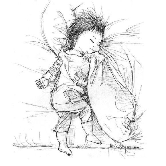 「曾经的热图，你可还记得」木朵儿爸爸给女儿画过的萌萌睡姿百图