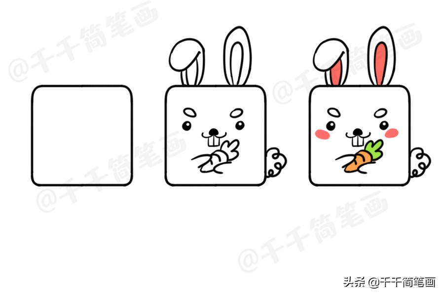 100个动物简笔画老虎,用圆形画各种小动物简笔画