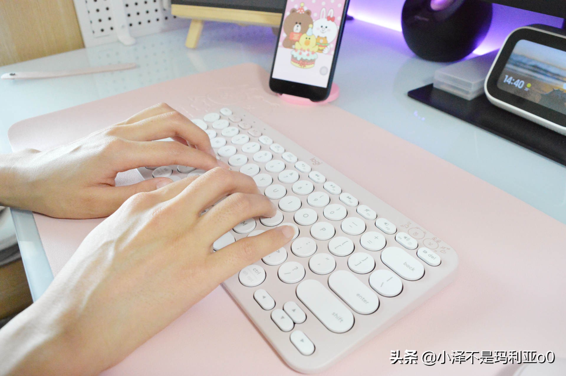 桌面好物分享学生党,罗技popkeys键盘套装