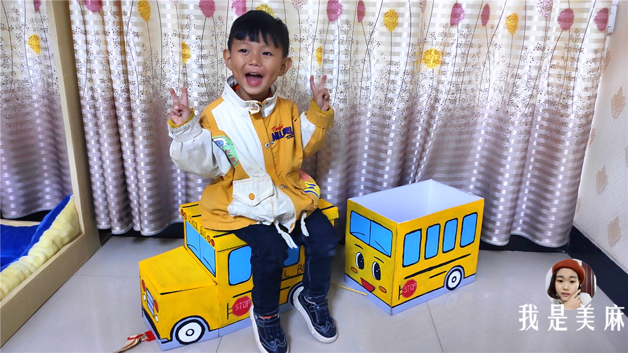 儿童手工制作大全简单小火车,橡皮筋动力纸箱小火车制作