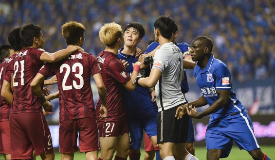 中超恩怨故事,中超上海德比冲突合集