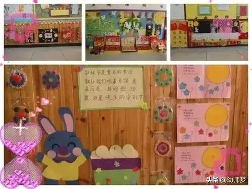 原木风幼儿园环创手工教程,幼儿园中秋节环创主题墙简单好看