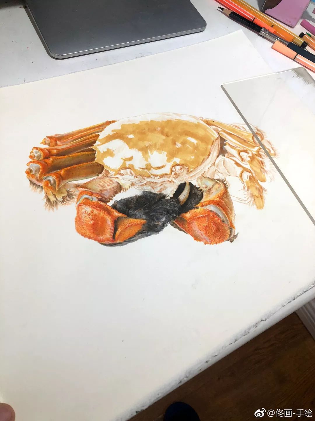 彩铅画美丽的山水画,彩铅画美人蝴蝶