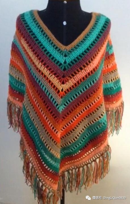 斗篷披肩钩花图样,针织披肩花样图片大全