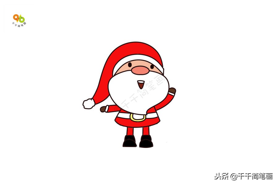 圣诞节驯鹿和圣诞老人的简笔画,儿童简单的圣诞老人简笔画