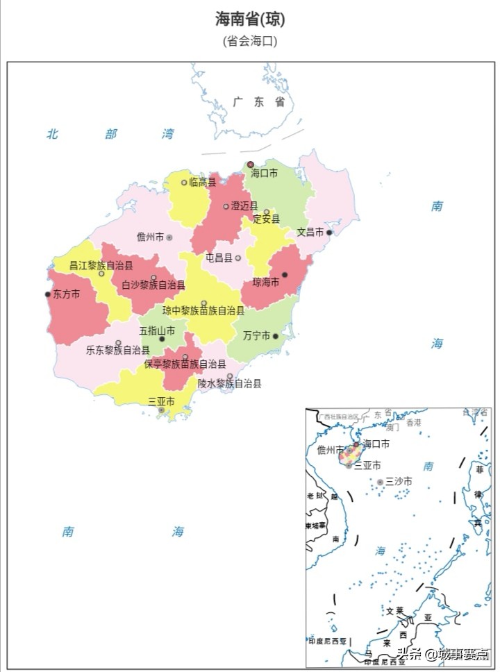 海南省行政区划地图高清图,海南省行政区划分高清地图