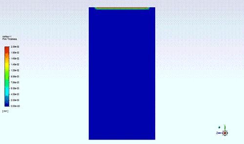 基于部分浸润效应的欧拉壁膜流动形态演变模拟仿真