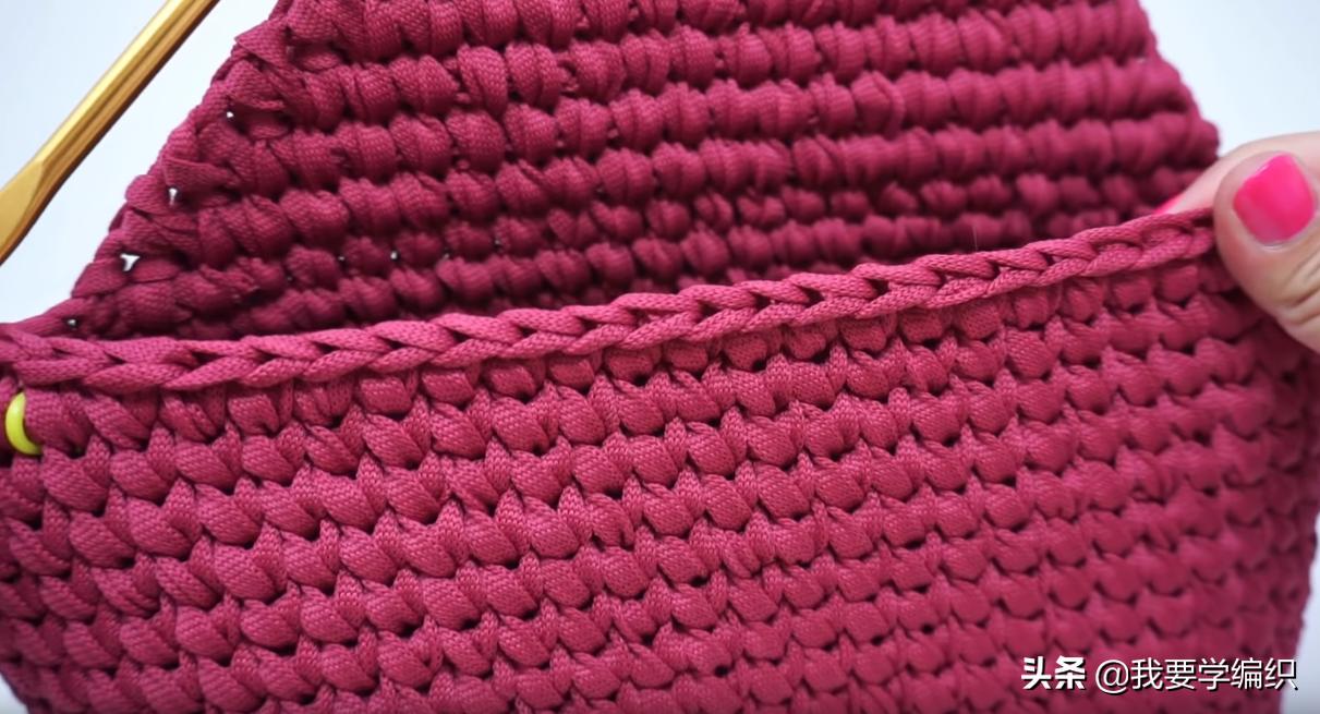 简单大方钩编单肩包图解,简单勾织小包包方法