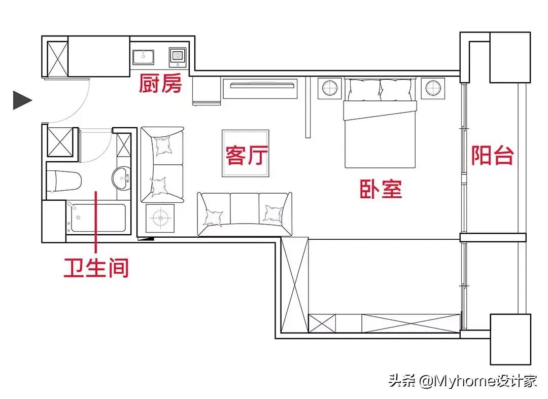 刀把户型改造思路和方法,户型改造平面布置图