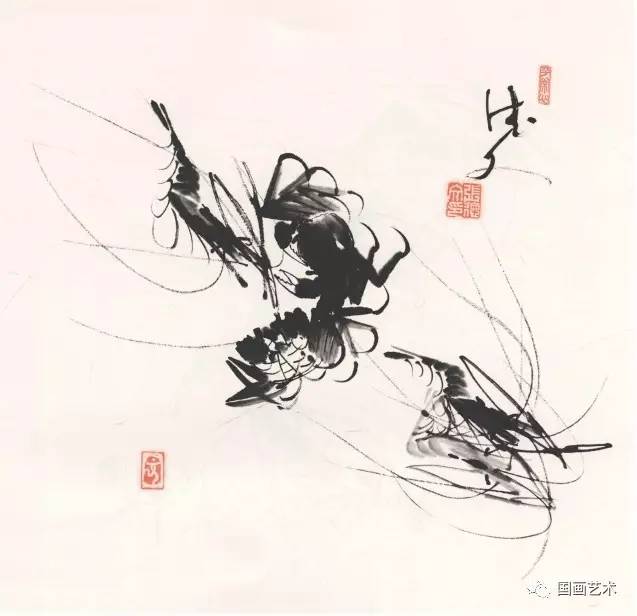 国画用胶矾水画虾技法,娄师白画虾技法视频