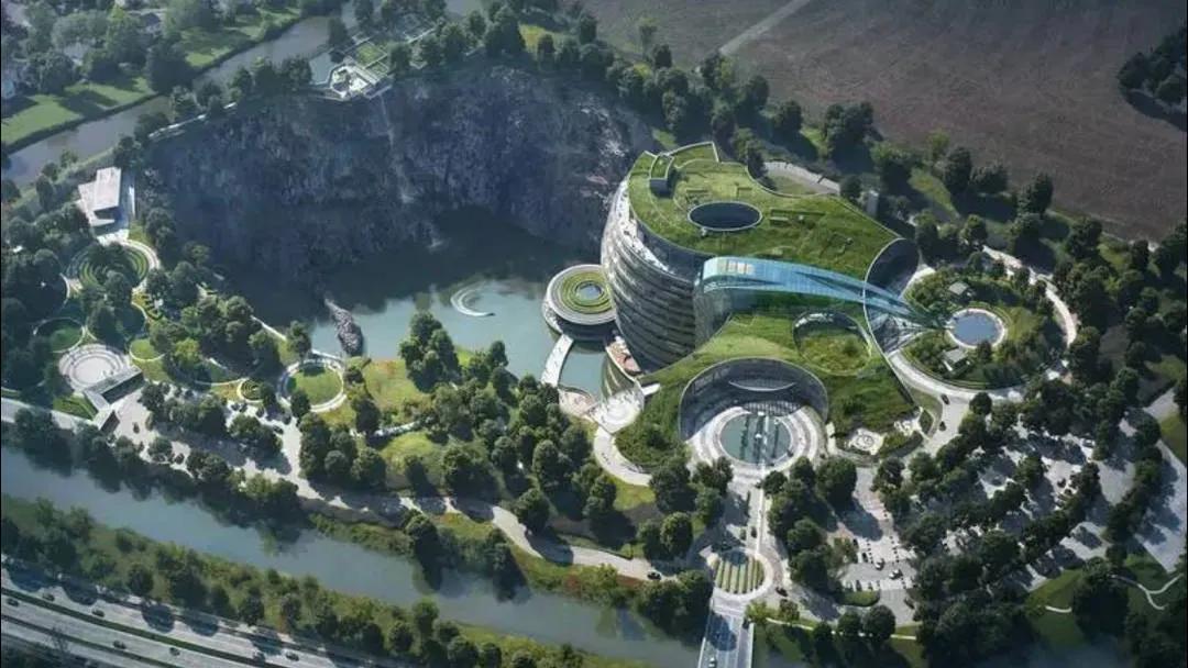 矿坑改造最美公园,矿坑改造湿地公园视频