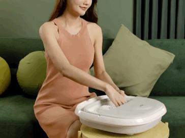 可折叠自动按摩足浴盆,折叠足浴按摩泡脚盆