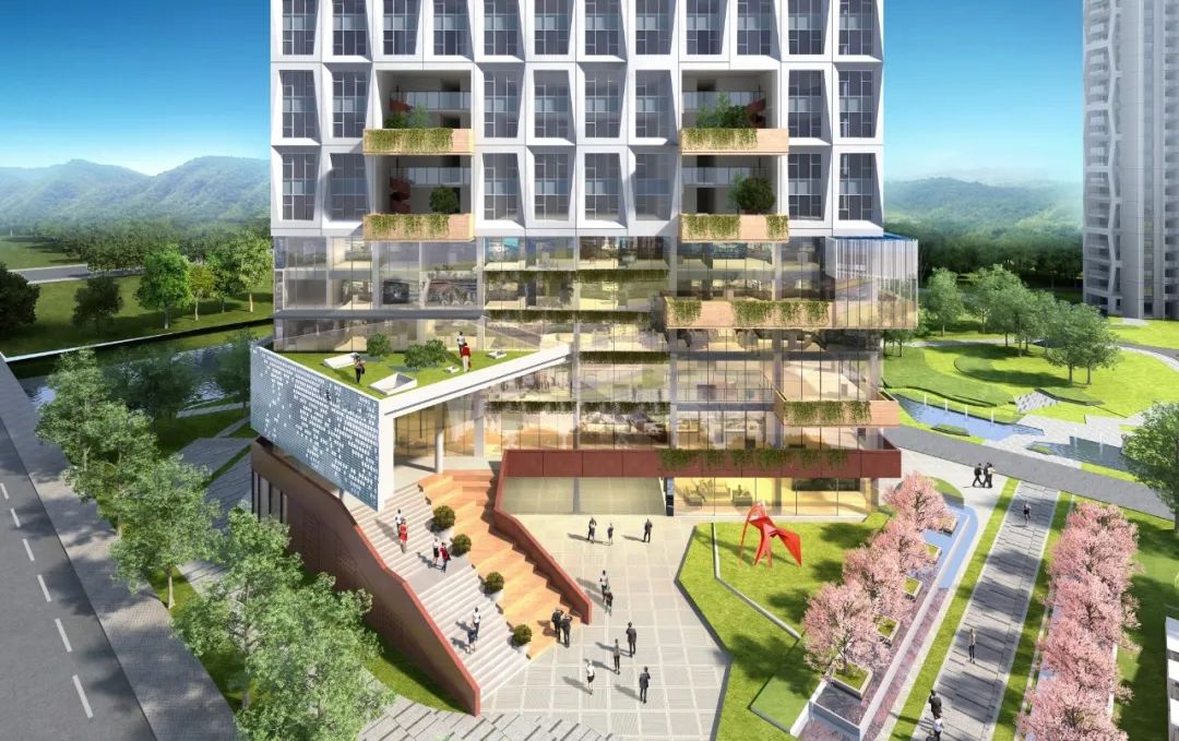 中国绿颜色的建筑,这些建筑看起来非常现代