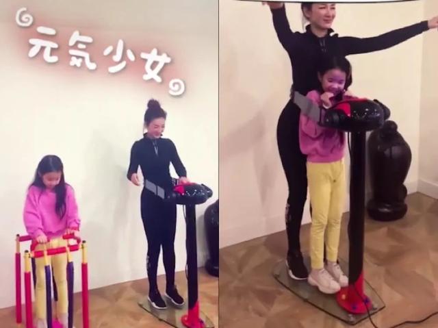黄奕带女儿游乐场视频,黄奕晒高难度健身美照
