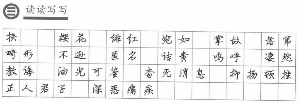 语文八年级上册藤野先生字词注音,初二藤野先生课文重点字词赏析